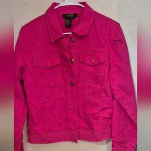 Twiggy Of London Fuchsia / Pink Jean Jacket S.M New